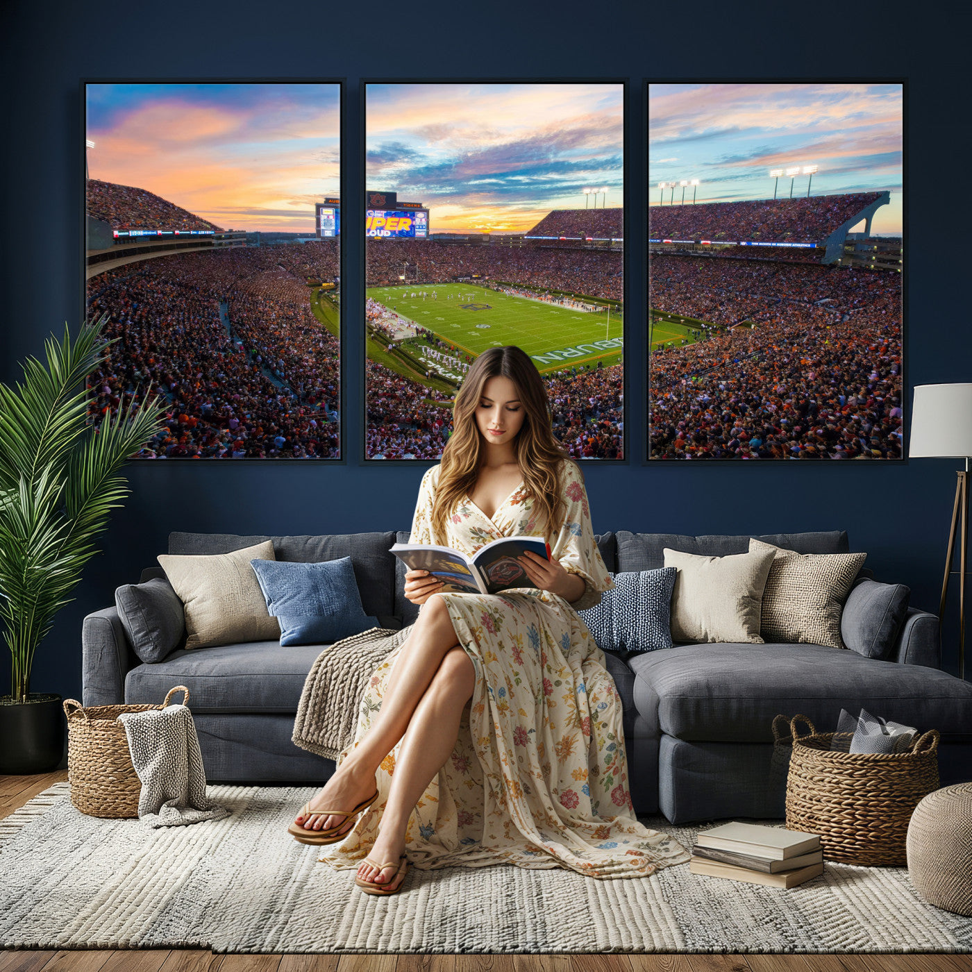 75203764-MGV-CV-36X24 - Jordan-Hare Stadium Auburn Tigers Football Stadium Canvas Wall Art