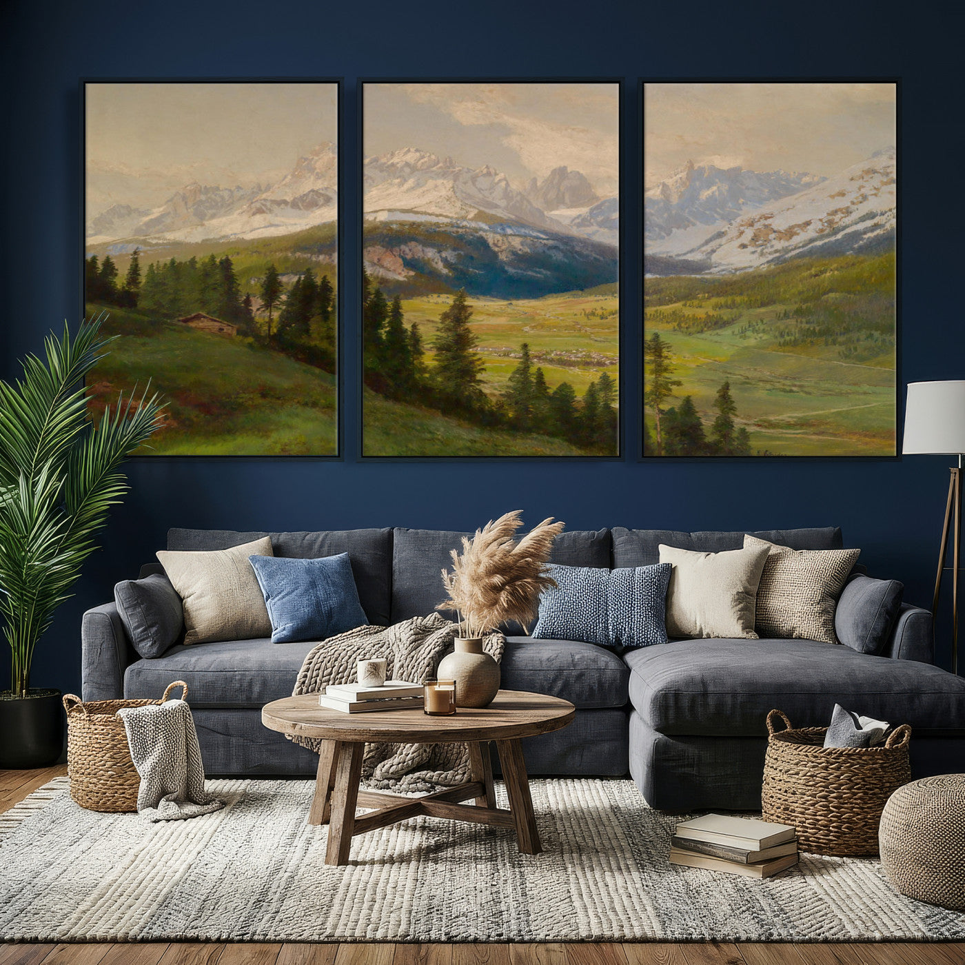 60864994-MGV-CV-36X24 - Konrad Petrides View From Mount Helm Wall Art Canvas Print - Watercolor Sexten and the Sextener Sonnenuhr Art Canvas Print