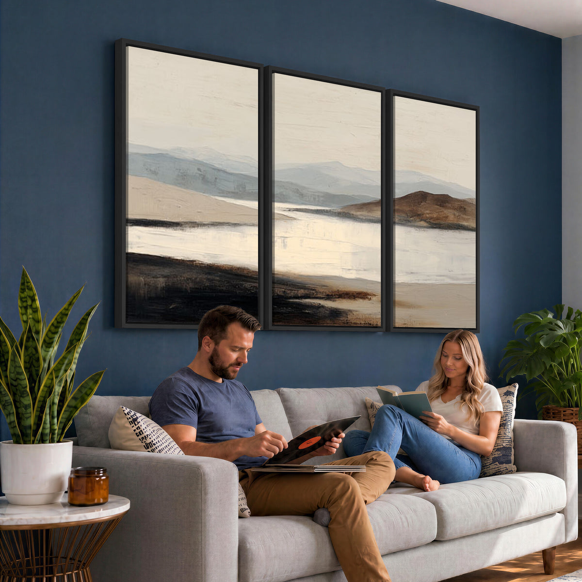 36873679-MGV-CV-36X24 - Modern Abstract Landscape Canvas Wall Art, Minimalist Nature Printing