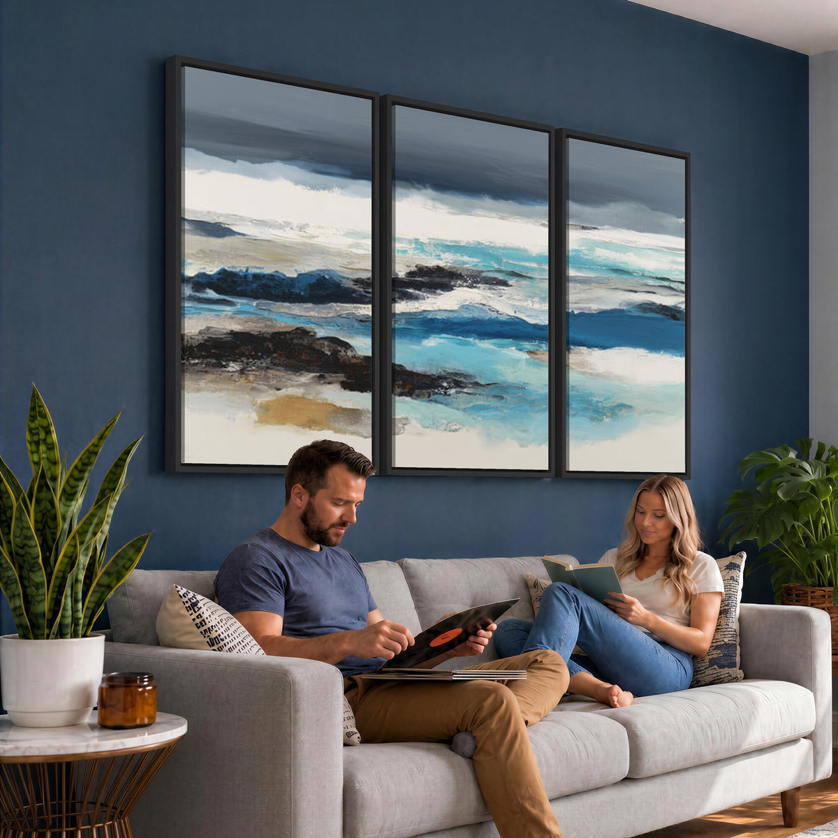 53645131-MGV-CV-36X24 - Extra Large Abstract Wall Art Canvas Print