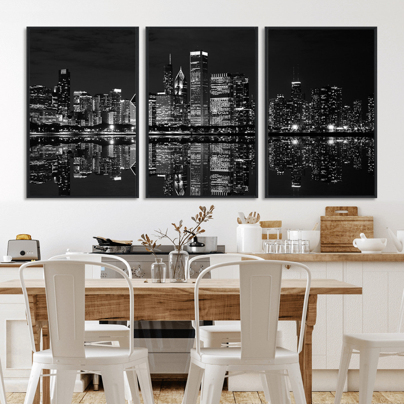 15050-MGV-FC-60X30-3P_Black-Chicago Wall Art Canvas Print