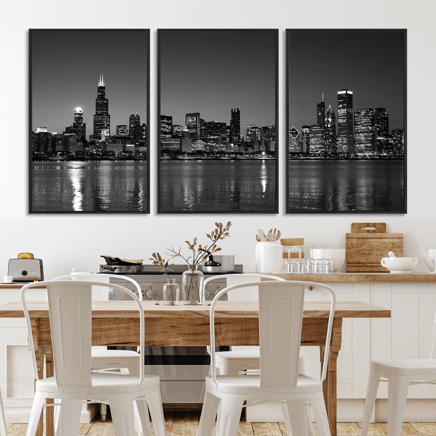 67435-MGV-FC-60X30-3P_Black-Chicago Wall Art Canvas Print