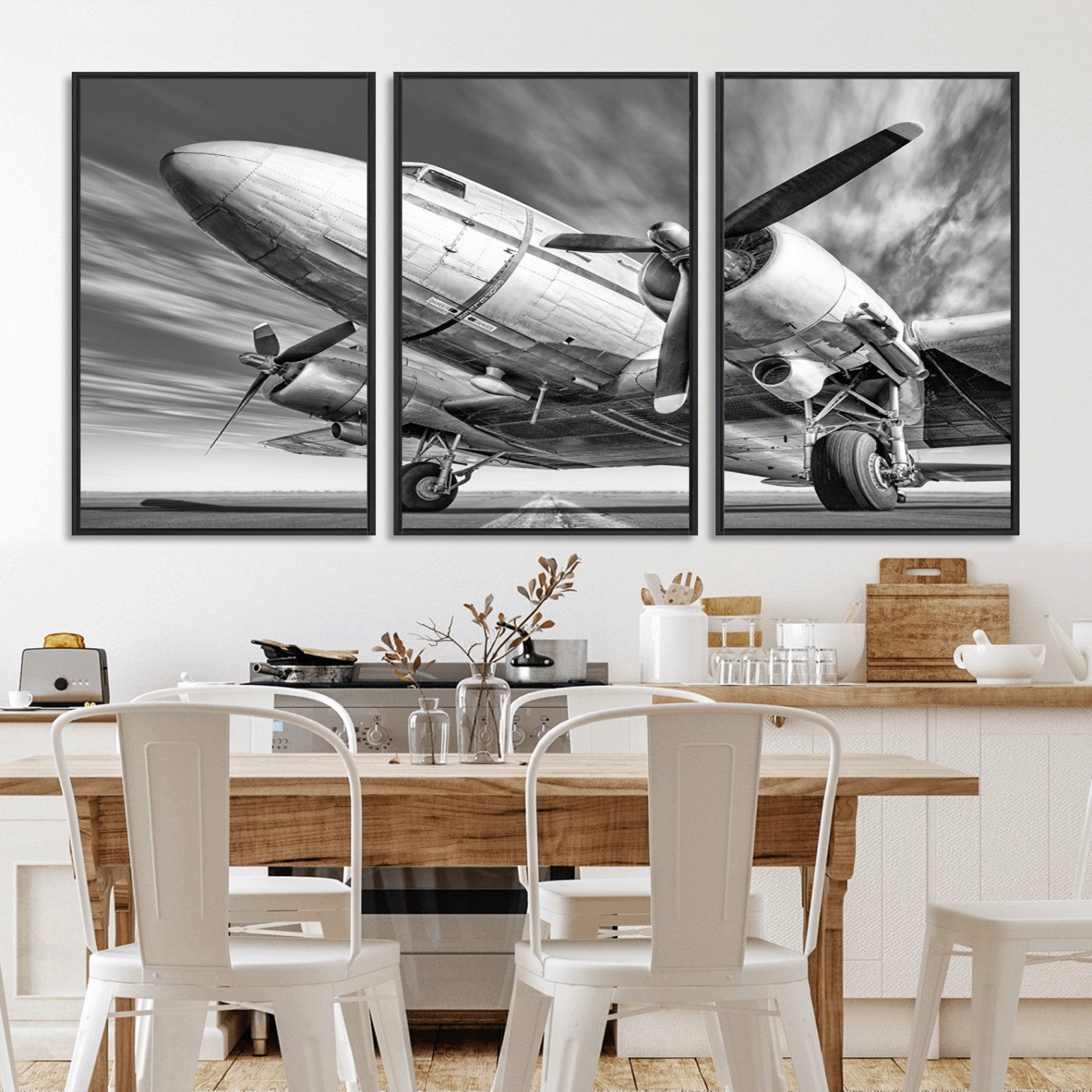 82744-MGV-CV-36X24-Vintage Airplane on Runway Canvas Print