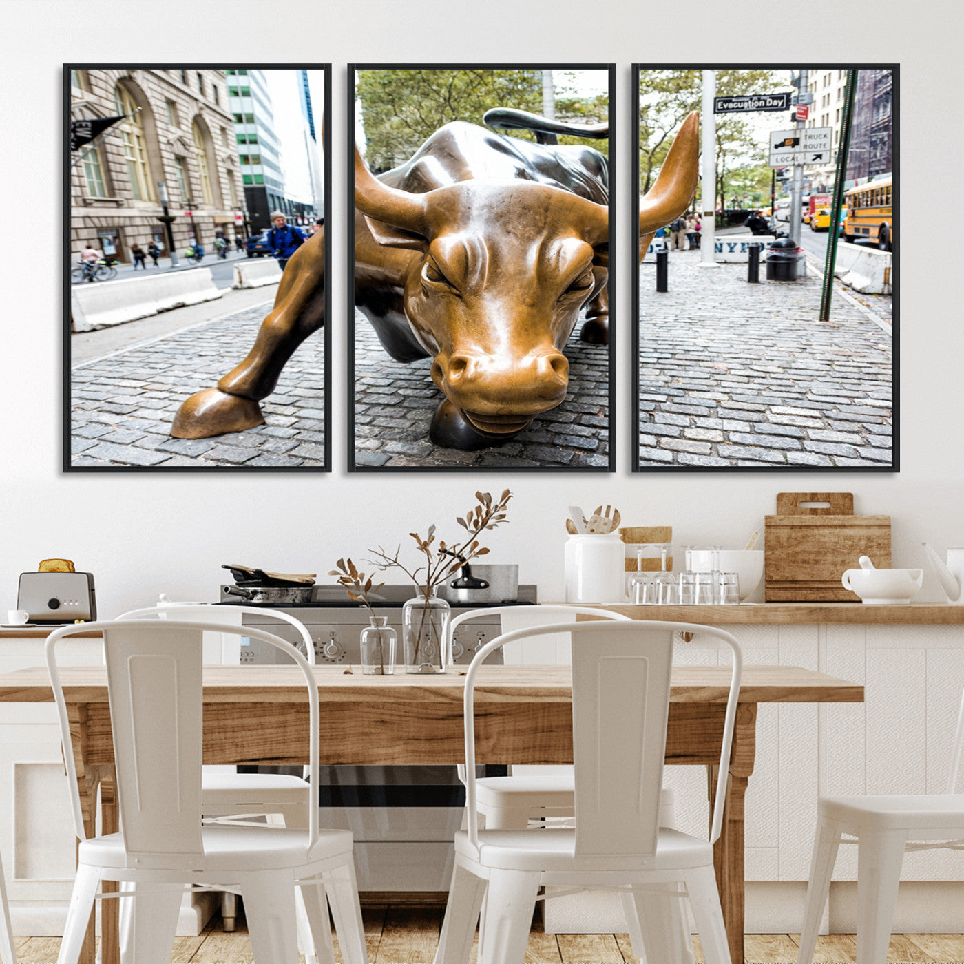 -Charging Bull Wall Art Canvas Print