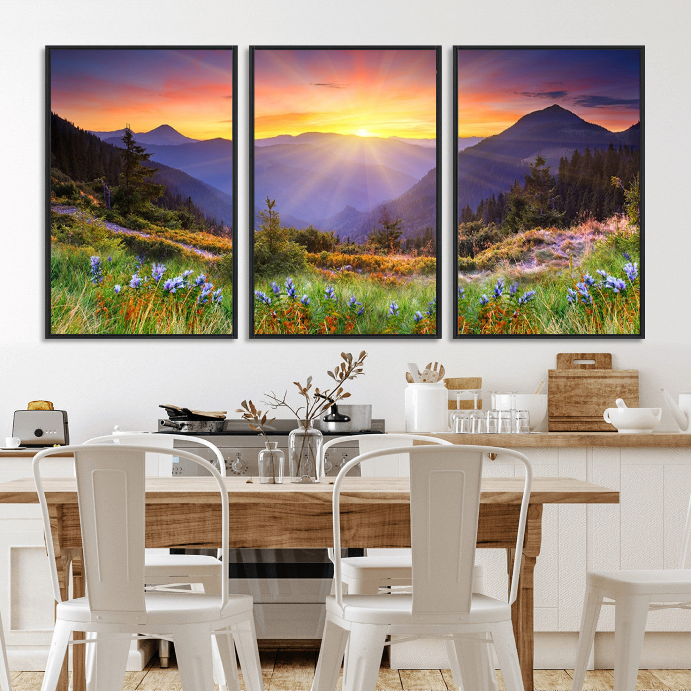 46010-MGV-FC-60X30-3P_Black-Mountain and Spring Wall Art Canvas Print