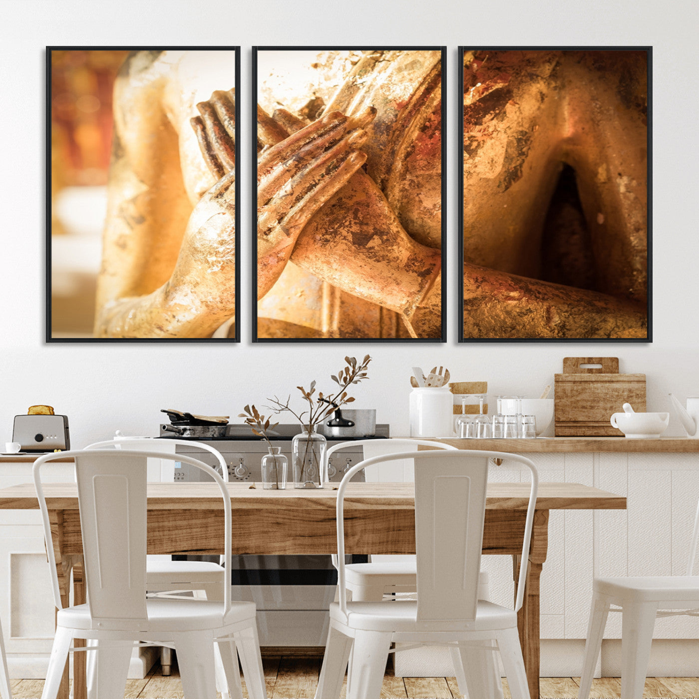 -Buddha Statue Hands Wall Art Canvas Print