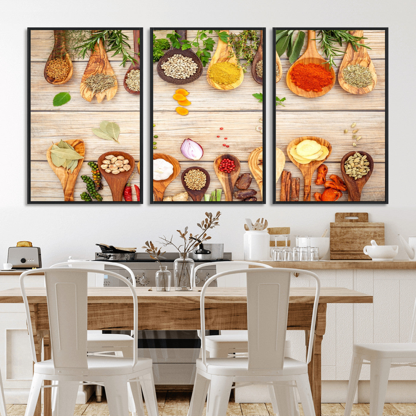 -Kitchen Spice on the Table Wall Art, Kitchen Spice Wall Art Canvas Print