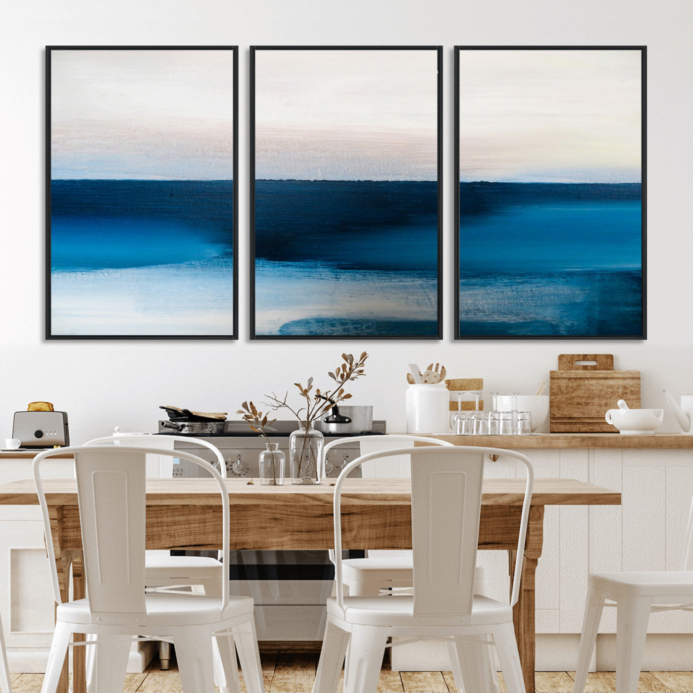 72452-MGV-CV-36X24-Dark Blue Abstract Wall Art Canvas Print