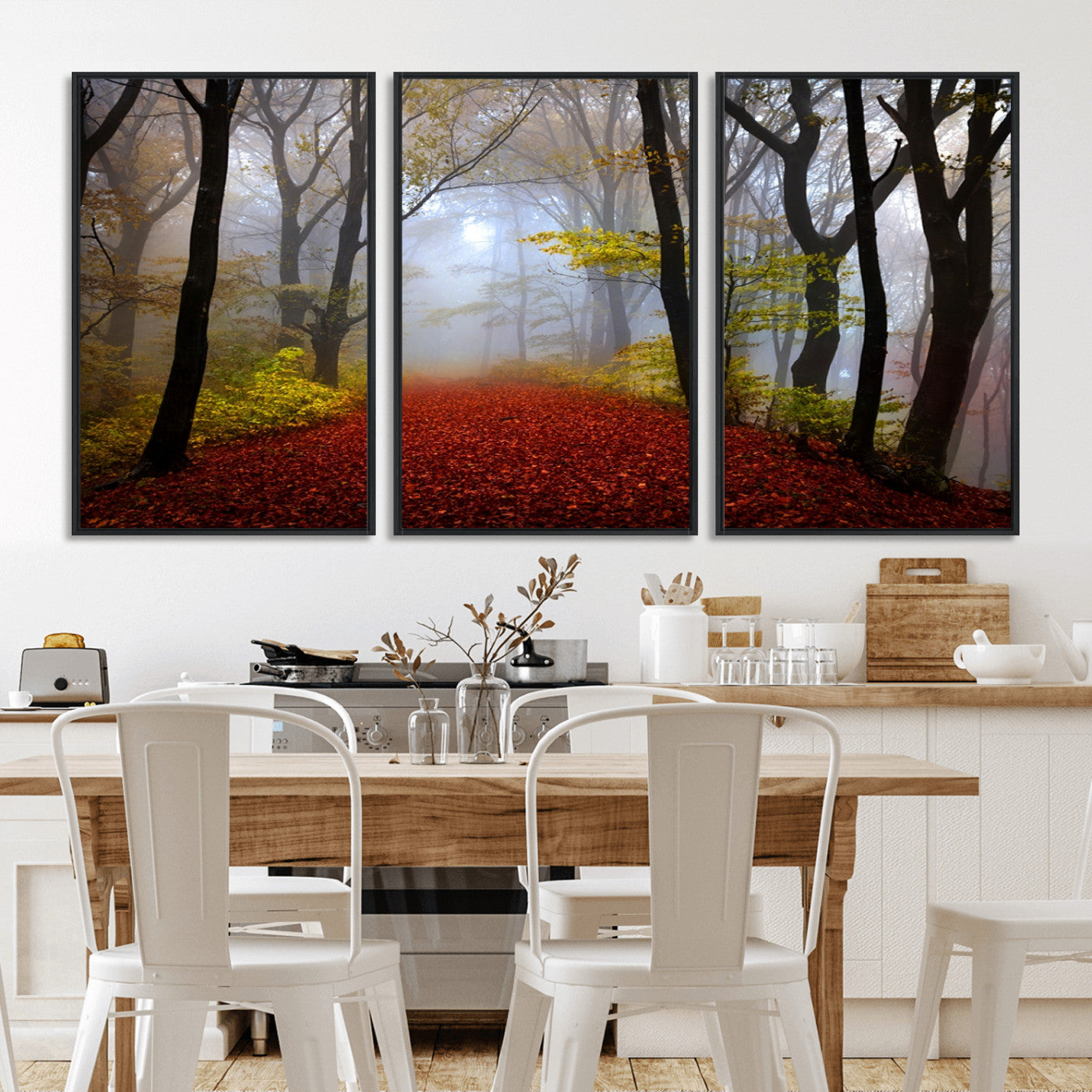 -Foggy Forest Wall Art Landscape Canvas Print