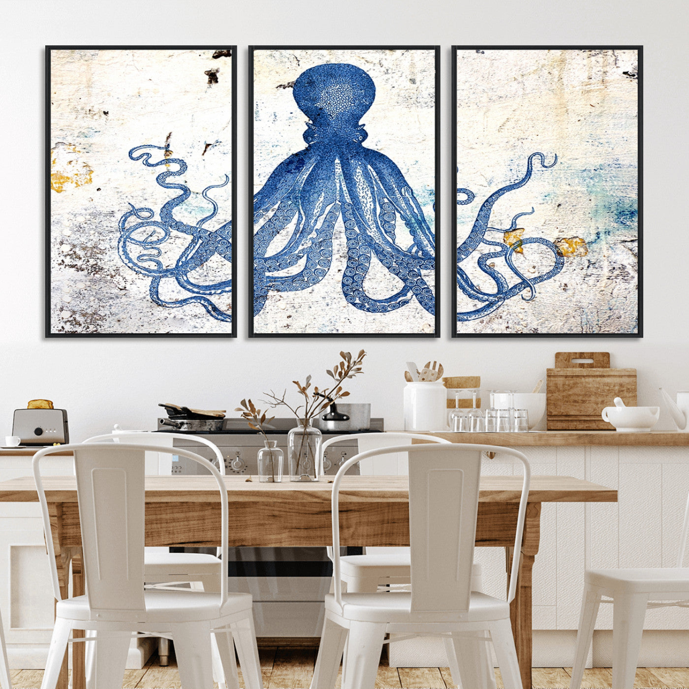 38211-MGV-CV-36X24-Octopus Canvas Wall Art | Coastal Marine Life Artwork for Living Room, Bedroom, or Office |