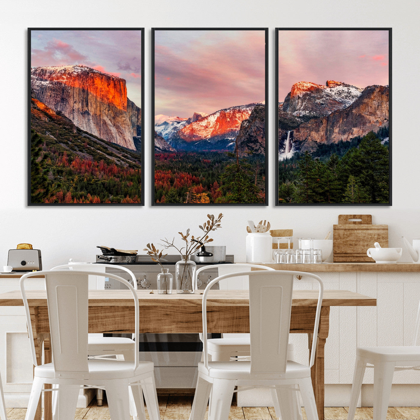-Yosemite Half Dome Wall Art Canvas Print El Capitan