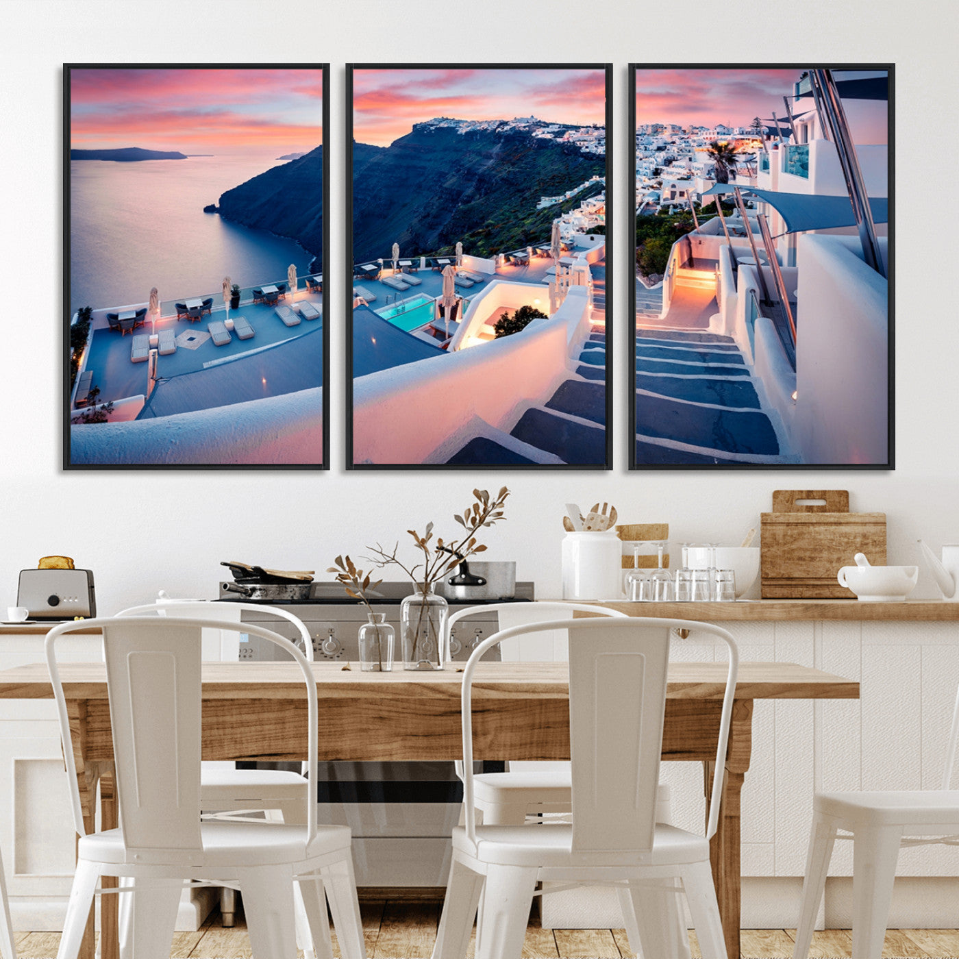 -Santorini Island Wall Art Canvas Print