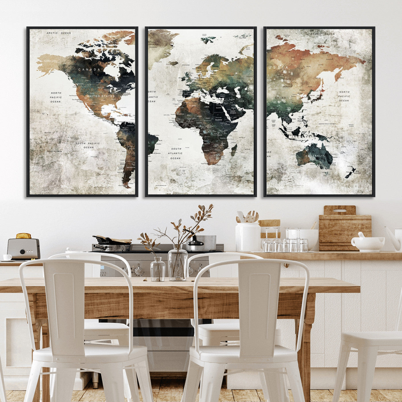 19444-MGV-CV-36X24-Push Pin World Map Canvas Print – Travel Tracker Wall Art for Couples, Perfect Anniversary Gift for Home or Office Decor