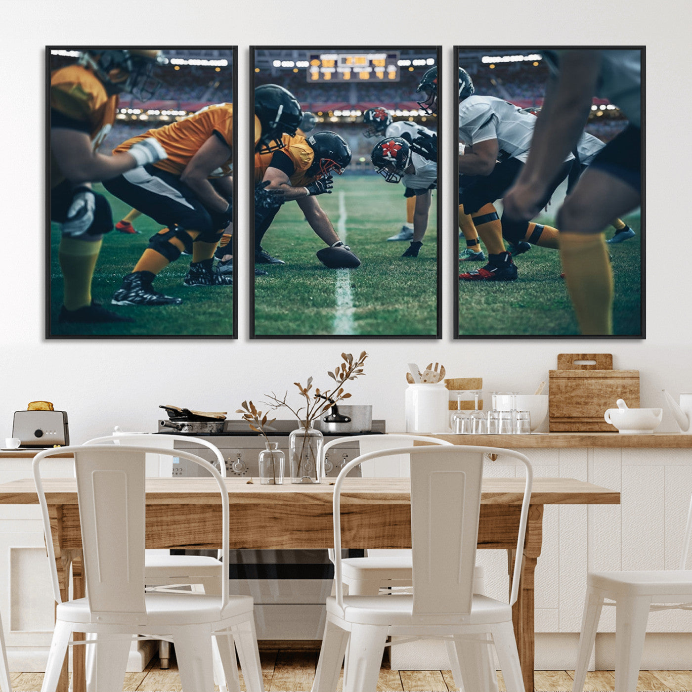 -American Football Playing Wall Art Canvas Print
