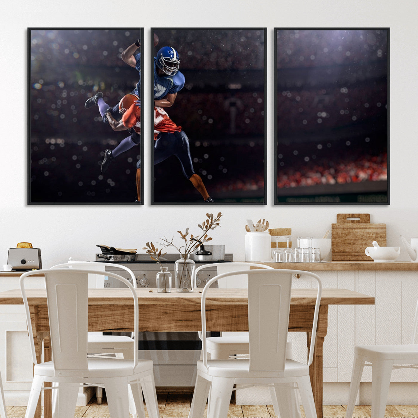 68009-MGV-FC-60X30-3P_Black-American Football Wall Art Canvas Print, Stadium Sport Wall Art Print