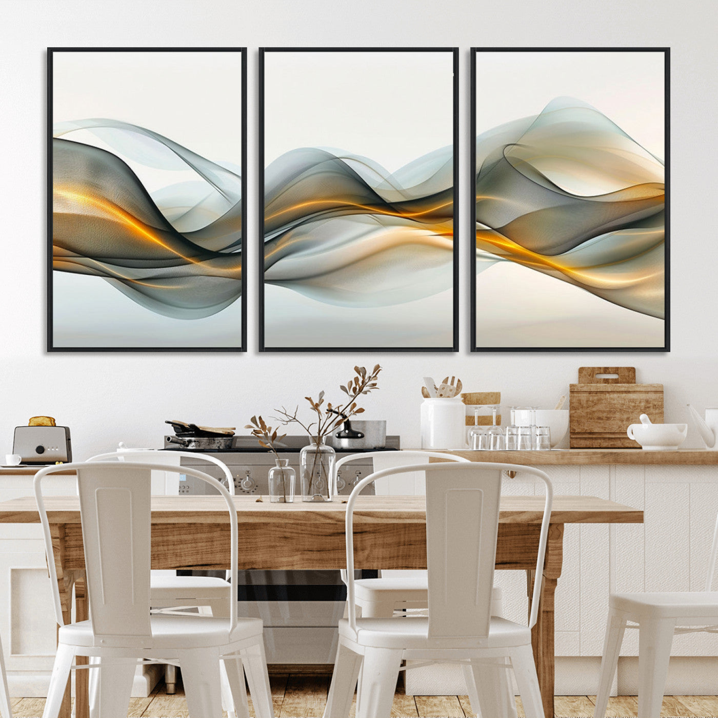 ES1001-MGV-CV-36X24-Abstract Wave Canvas Wall Art – Fluid Contemporary Elegance in Motion – Ready to Hang