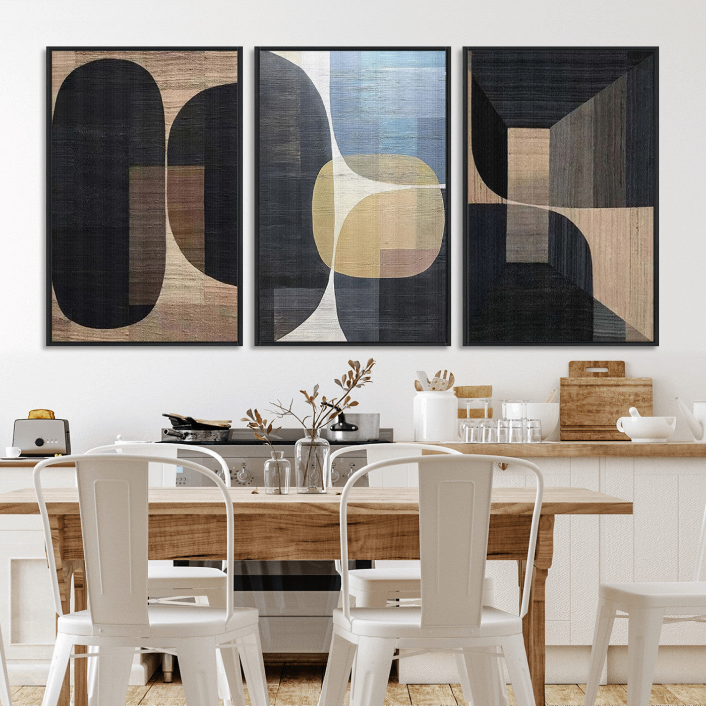 75252-MGV-CV-36X24-Minimalist Wabi Sabi Abstract Geometric Wall Art Canvas Print – Modern Minimalist Shapes – Ready to