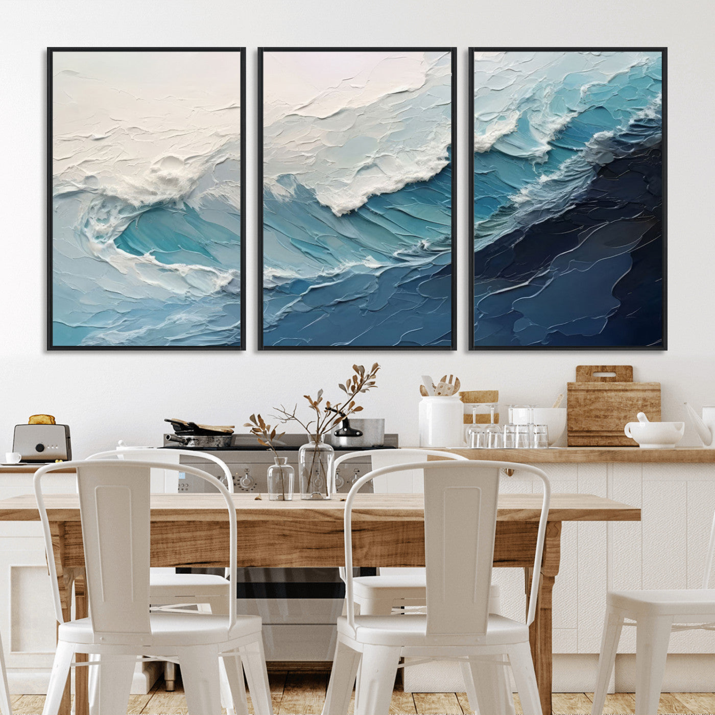 23887-MGV-CV-36X24-Ocean Wave Canvas Wall Art Print – Coastal Living Room Large Ocean Wave Seascape Wall Art for Home, Office, Living Room