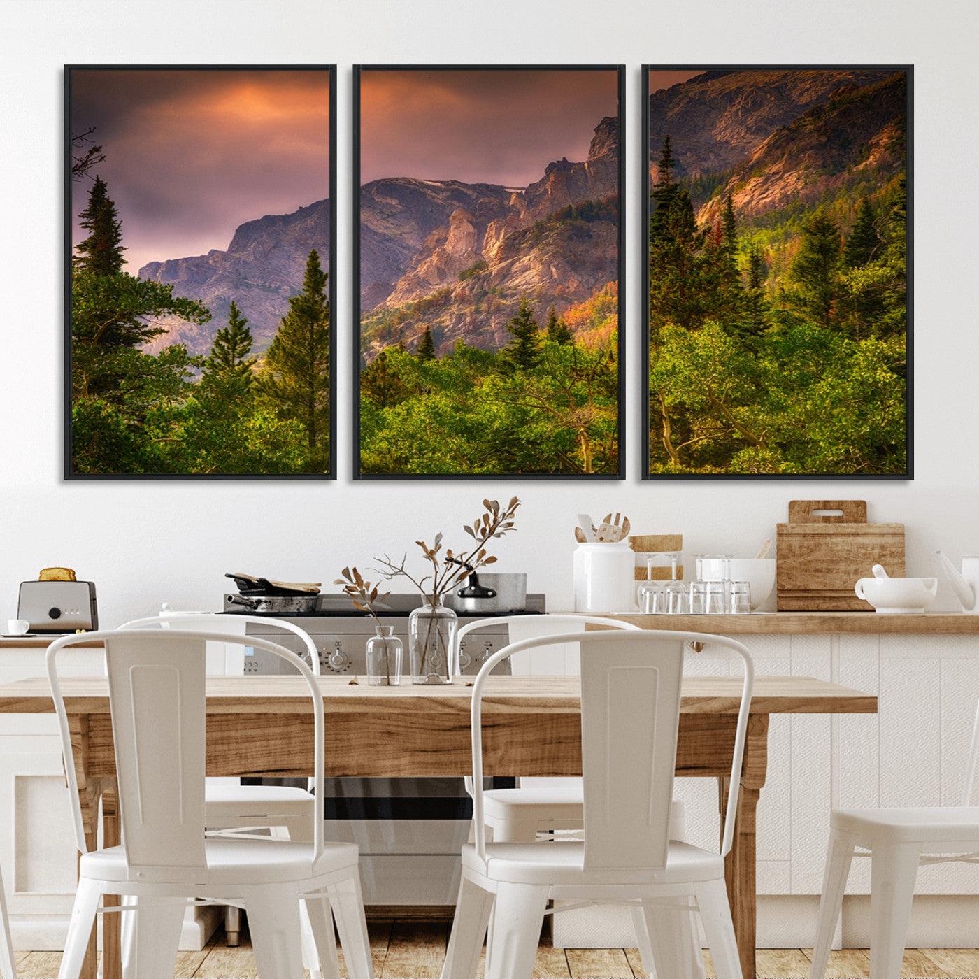 -Colorado Rockies Mountains Wall Art Canvas Print | Ready to Hang Framed Mountain Landscape