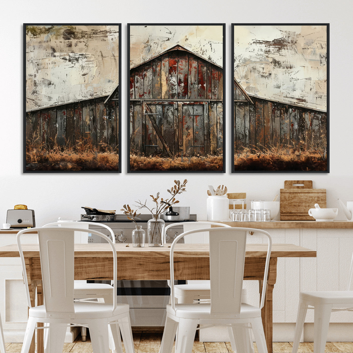 -Rustic Barn Wall Art | Farmhouse Wall Decor Canvas Print | Ready to Hang Barn Decor for Cabin or