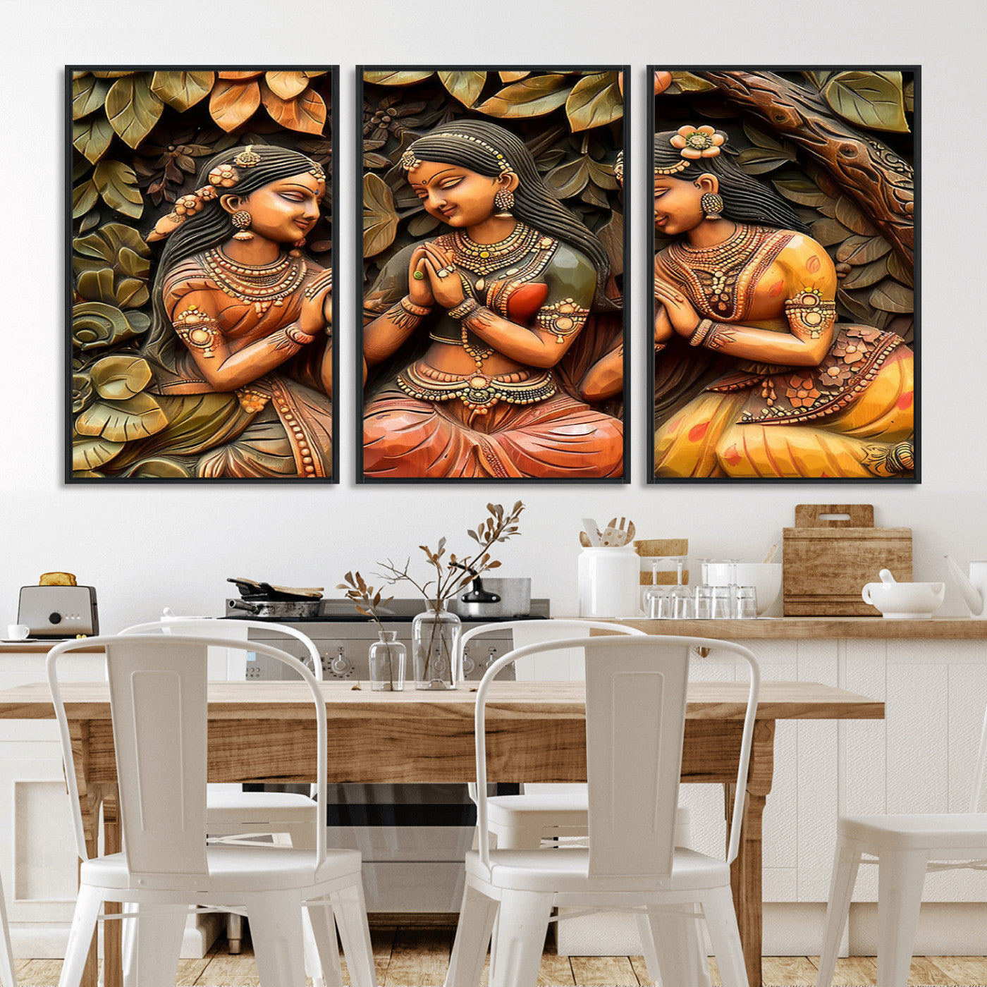12926-MGV-CV-36X24-Indian Woman Statue Wall Art Canvas Print