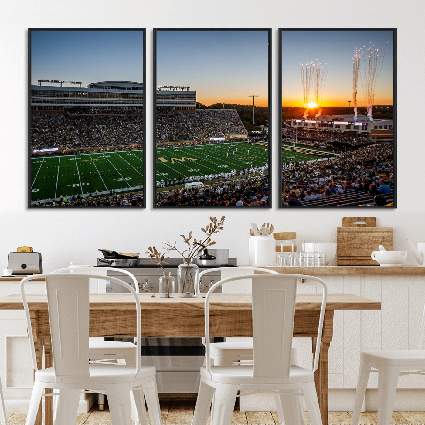 29253-MGV-FC-60X30-3P_Black-Demon Deacons Football Team Print Canvas- Winston-Salem Allegacy Federal Credit Union Stadium Wall
