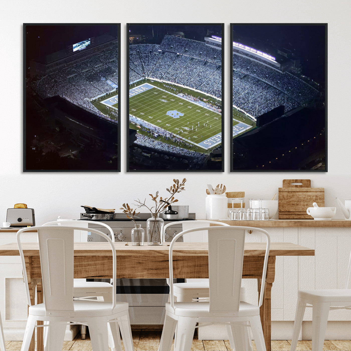 88375-MGV-CV-36X24-University of North Carolina Tar Heels Football Team Print - Chapel Hill Kenan Memorial Stadium
