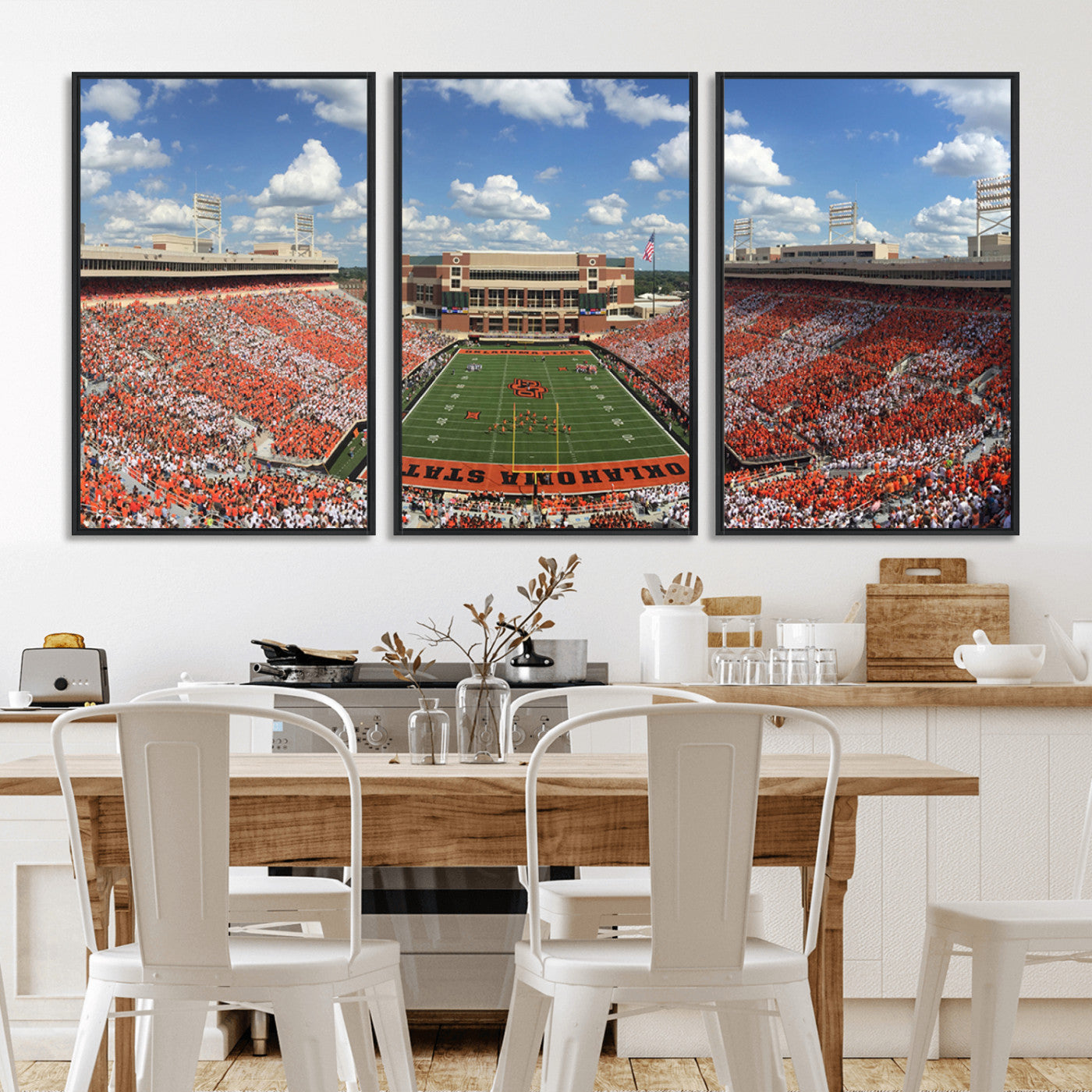 65192-MGV-FC-60X30-3P_Black-Oklahoma State Cowboys Football Team Print - Stillwater Boone Pickens Stadium Wall Art Canvas Print