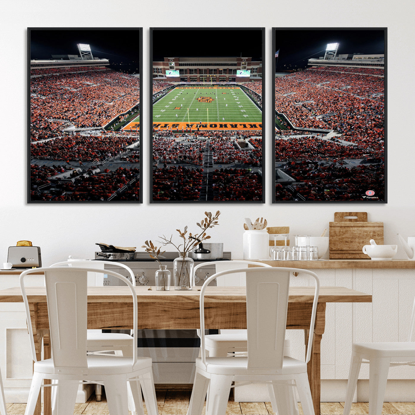 81675-MGV-CV-36X24-Boone Pickens Stadium Wall Art Oklahoma State Cowboys Print Framed Sports Canvas Art for Home, Office, Living Room