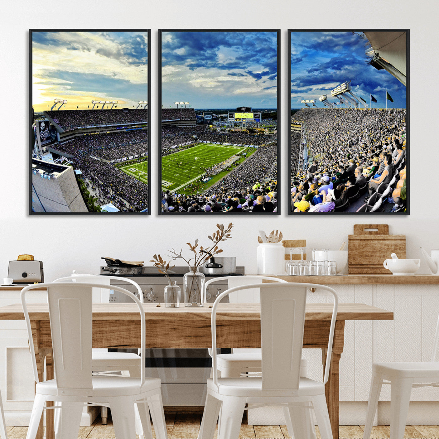 -Framed USF Bulls Football Team Print - Tampa Raymond James Stadium Wall Art Canvas Print