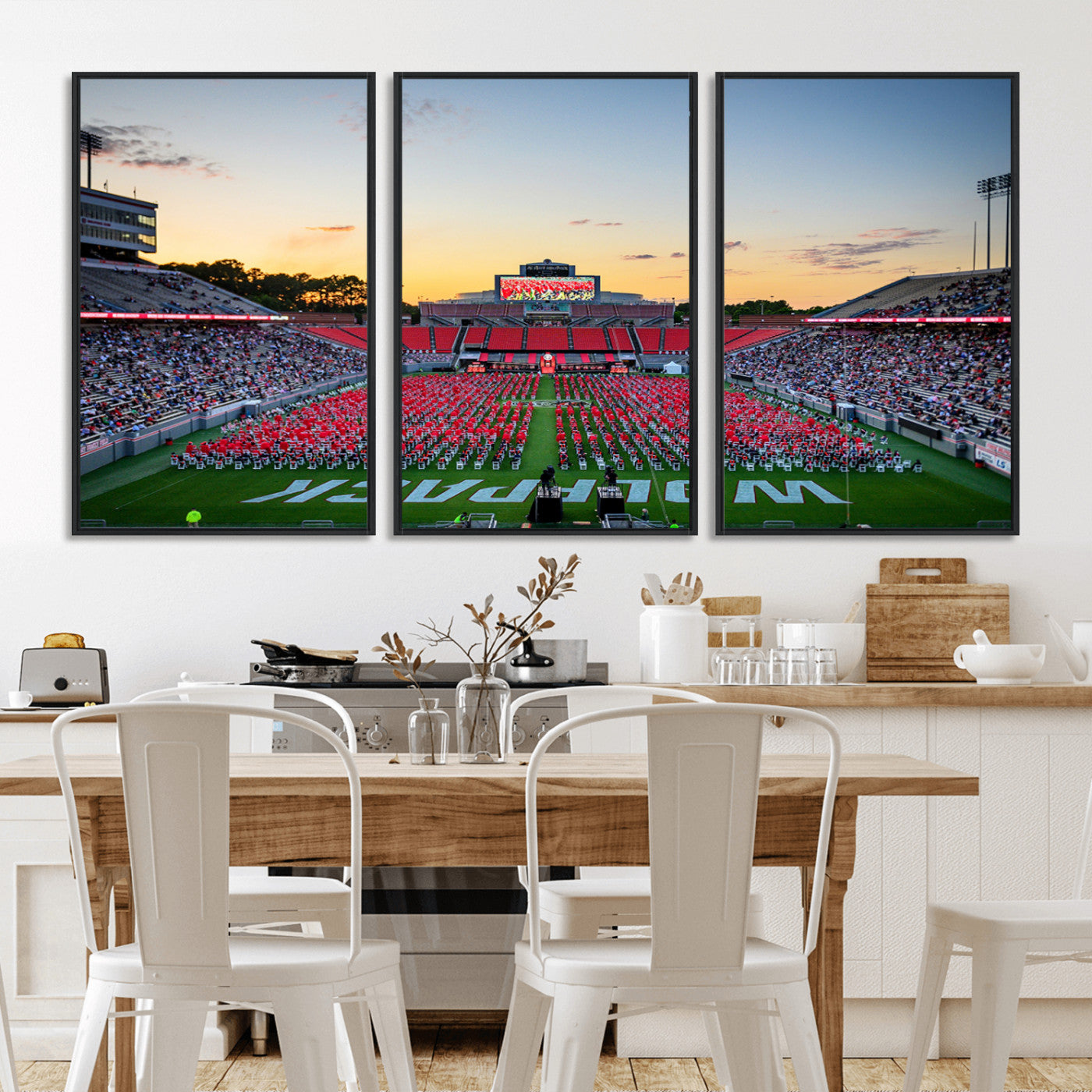 -NC State Wolfpack Football Team Print Wall Art - Raleigh Carter-Finley Stadium Wall Art Canvas Print