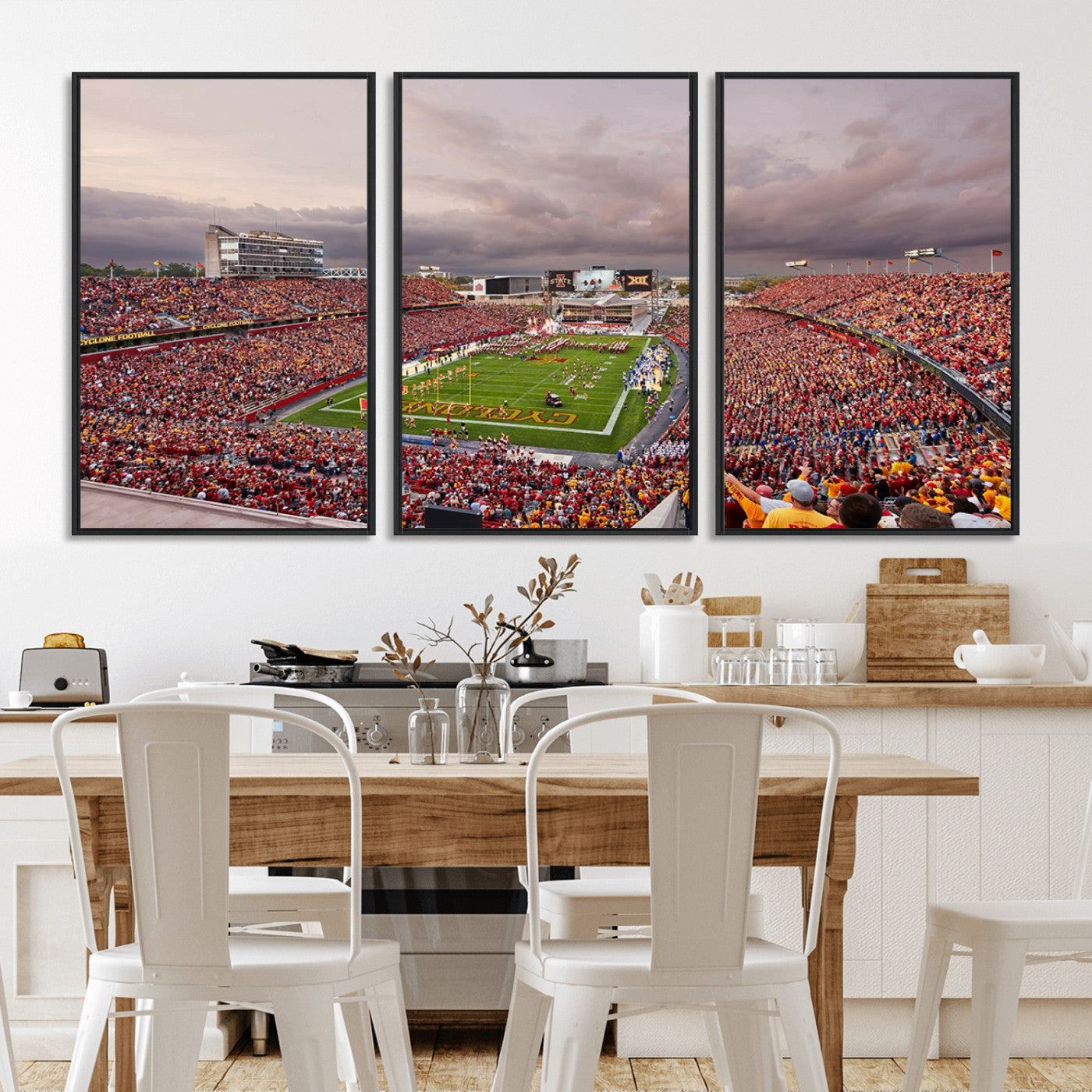 50373-MGV-CV-36X24-Iowa State University Cyclones Football Team Print - Ames Jack Trice Stadium Wall Art Canvas Print