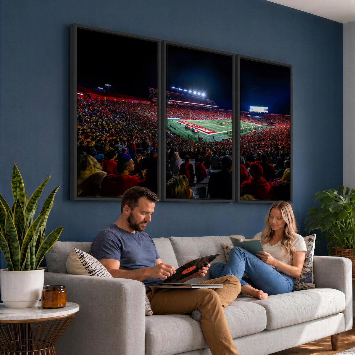 18115-PAN-FL-20X10 - Rutgers Scarlet Knights Football Team Print - SHI Stadium, Piscataway Wall Art Canvas Print