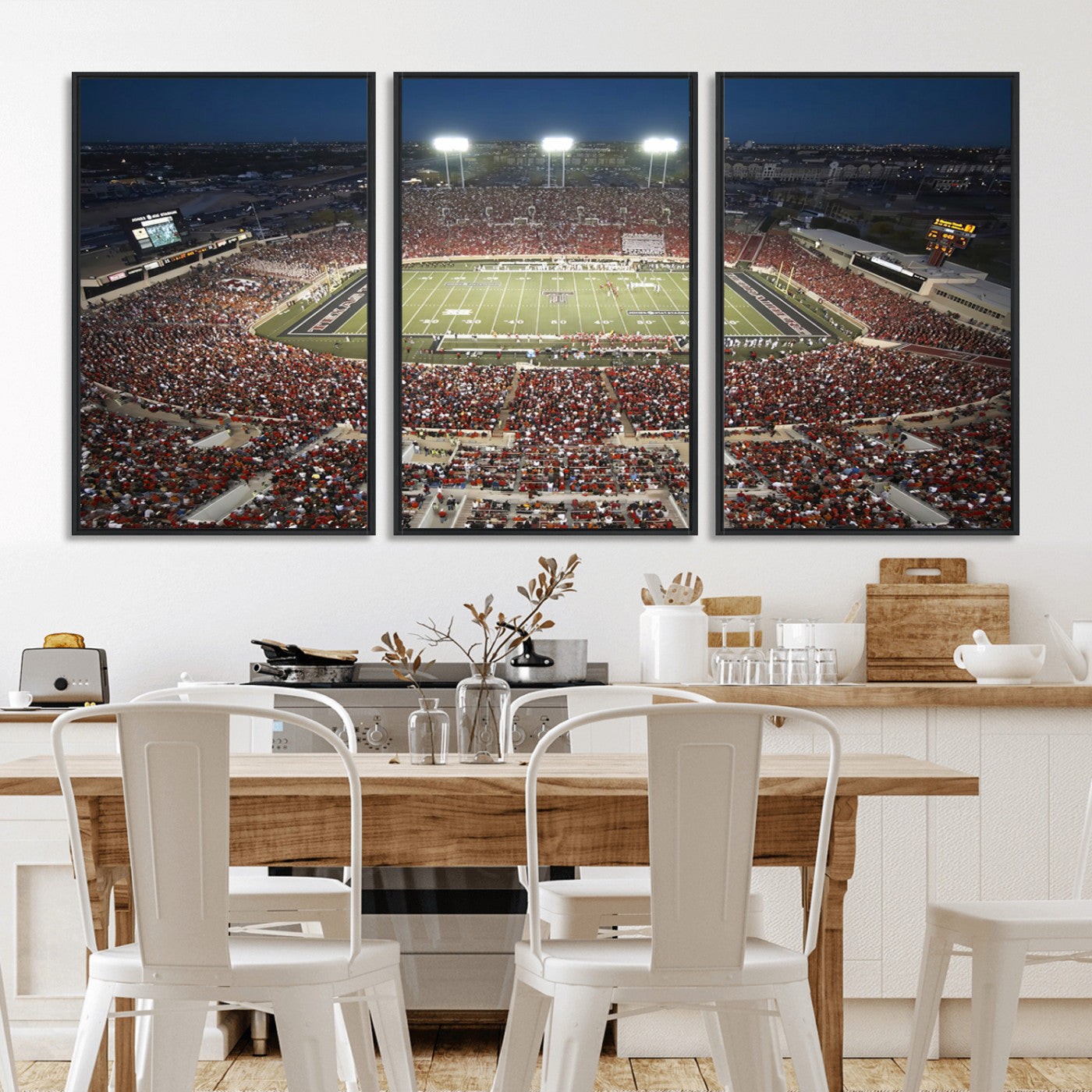 -Texas Tech Red Raiders Football Team Print - Lubbock Jones AT&T Stadium Wall Art Canvas Print