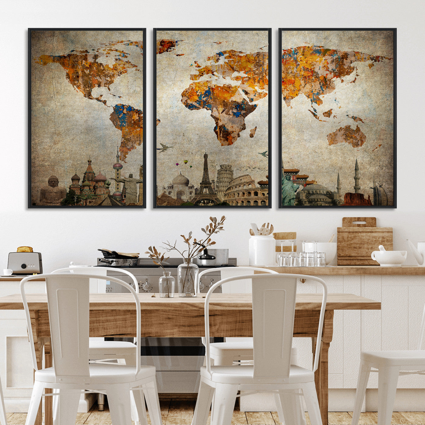 54918-MGV-CV-36X24-Push Pin World Map Canvas Print – Travel Tracker Wall Art for Couples, Perfect Anniversary Gift for Home or Office Decor