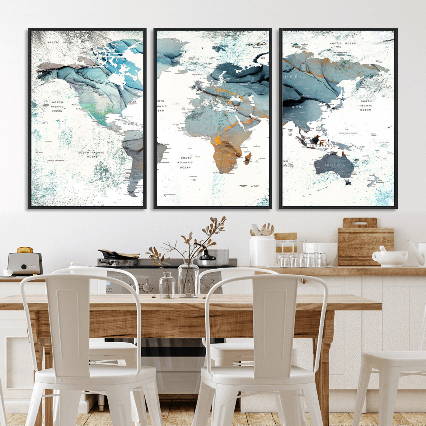 -Push Pin World Map Canvas Print – Travel Tracker Wall Art for Couples, Perfect Anniversary Gift for Home or Office Decor