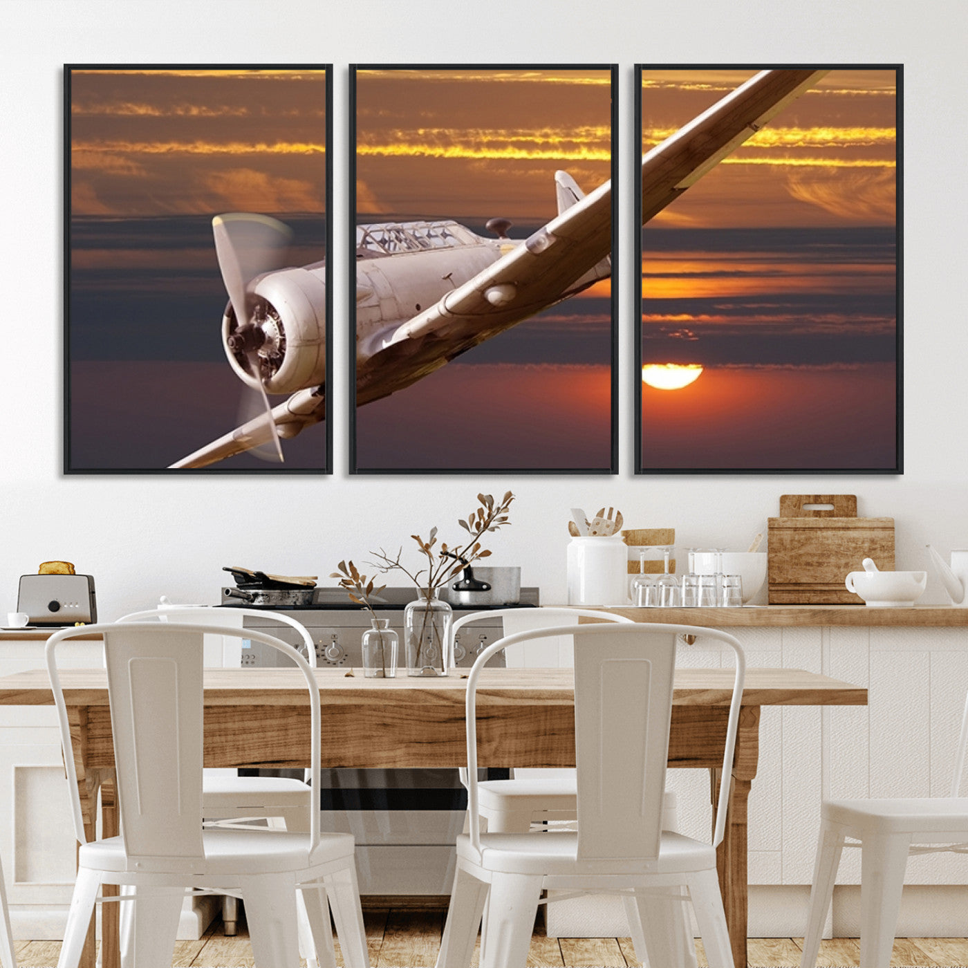 -Old War Plane Wall Art Canvas Print
