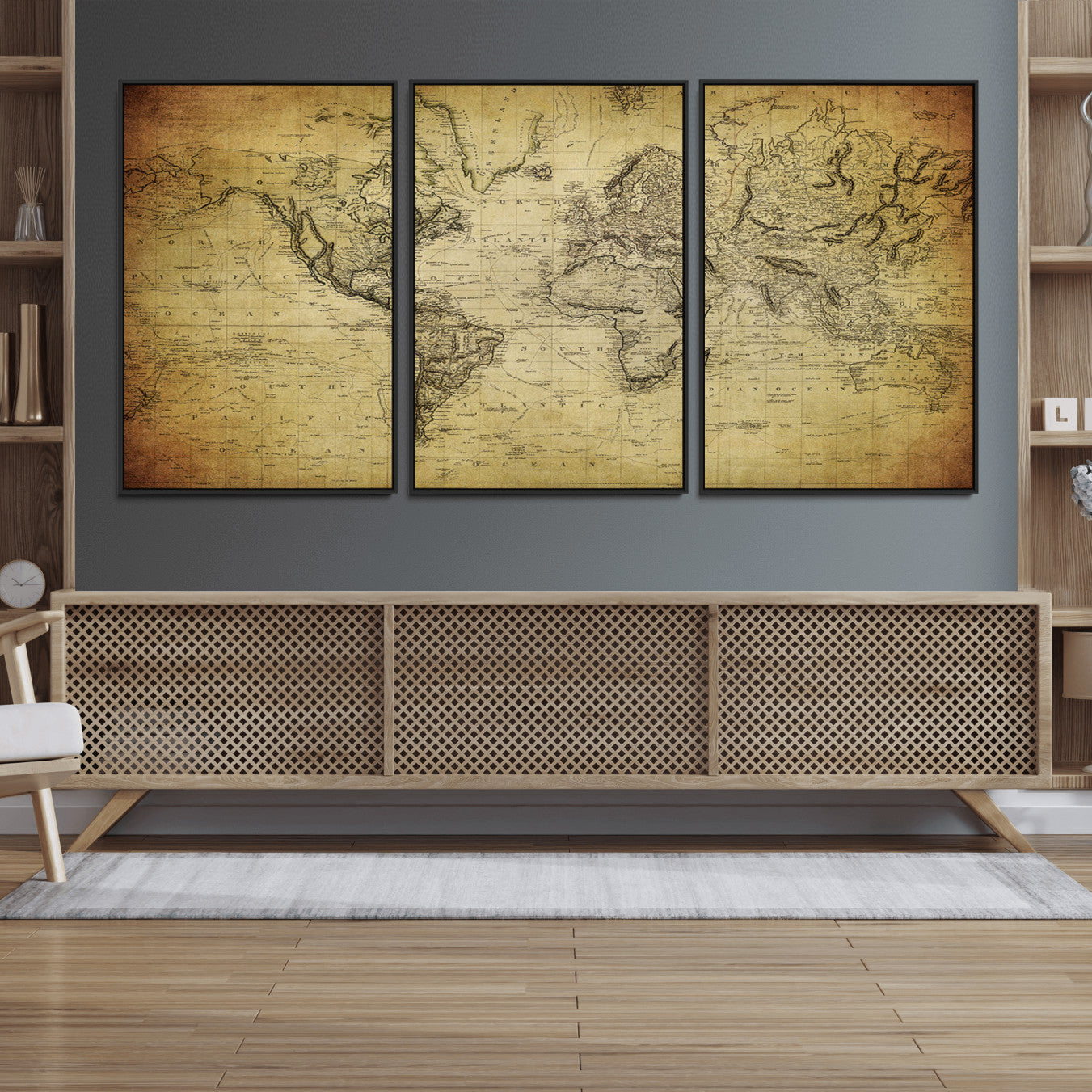 55170-MGV-FC-60X30-3P_Black-Push Pin World Map Canvas Print – Travel Tracker Wall Art for Couples, Perfect Anniversary Gift for Home or Office Decor