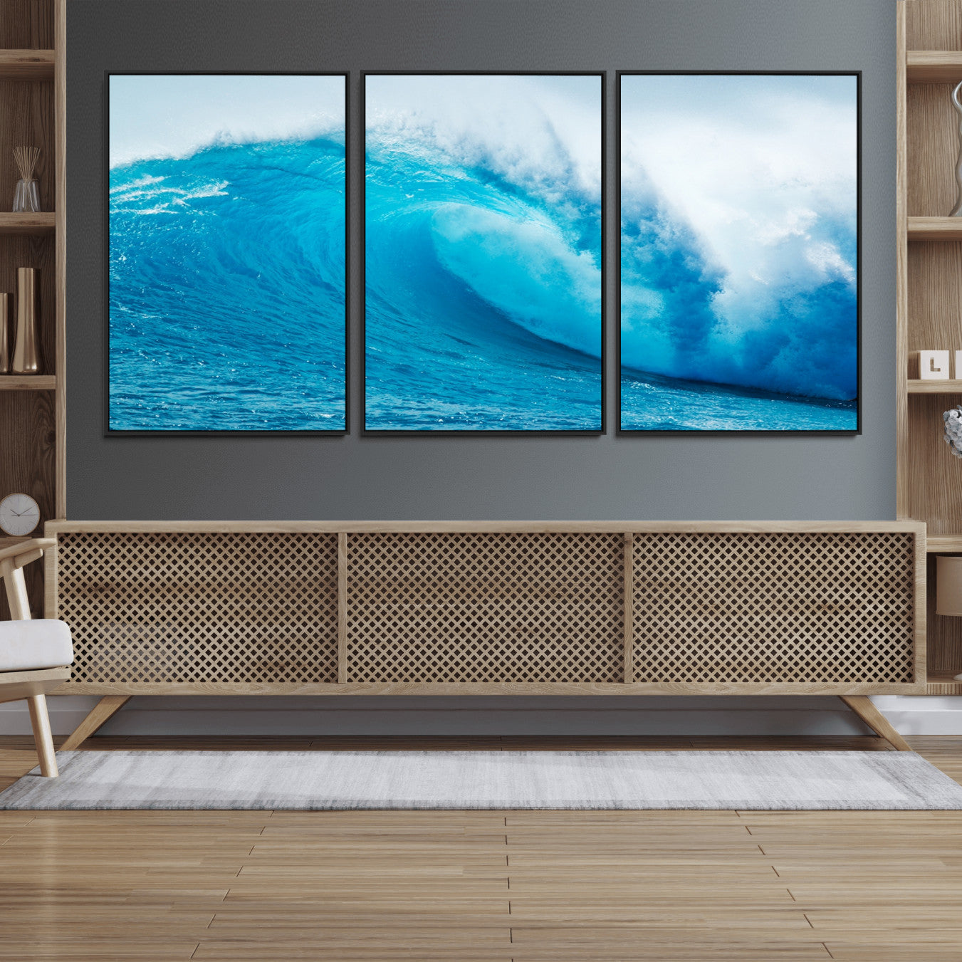 13117-MGV-CV-36X24-Big Ocean Surfing Wave Wall Art Canvas Print