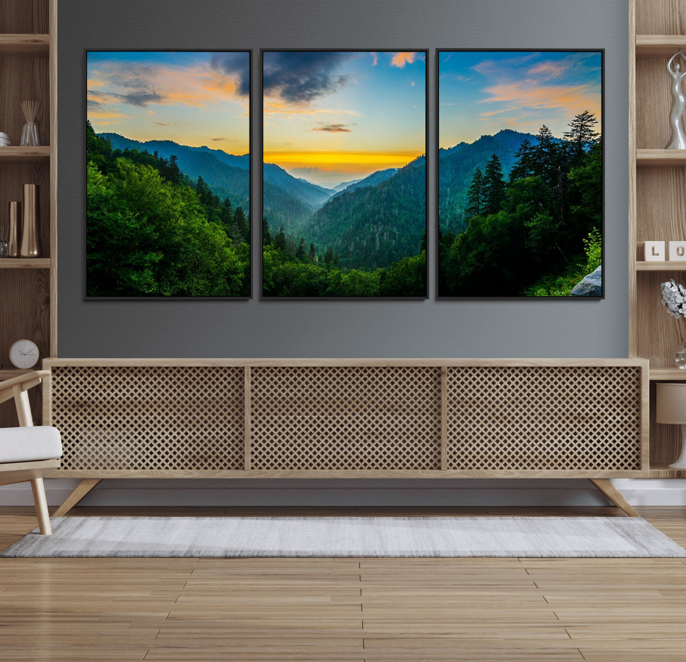 94536-MGV-FC-60X30-3P_Black-Green Forest Wall Art Canvas Print