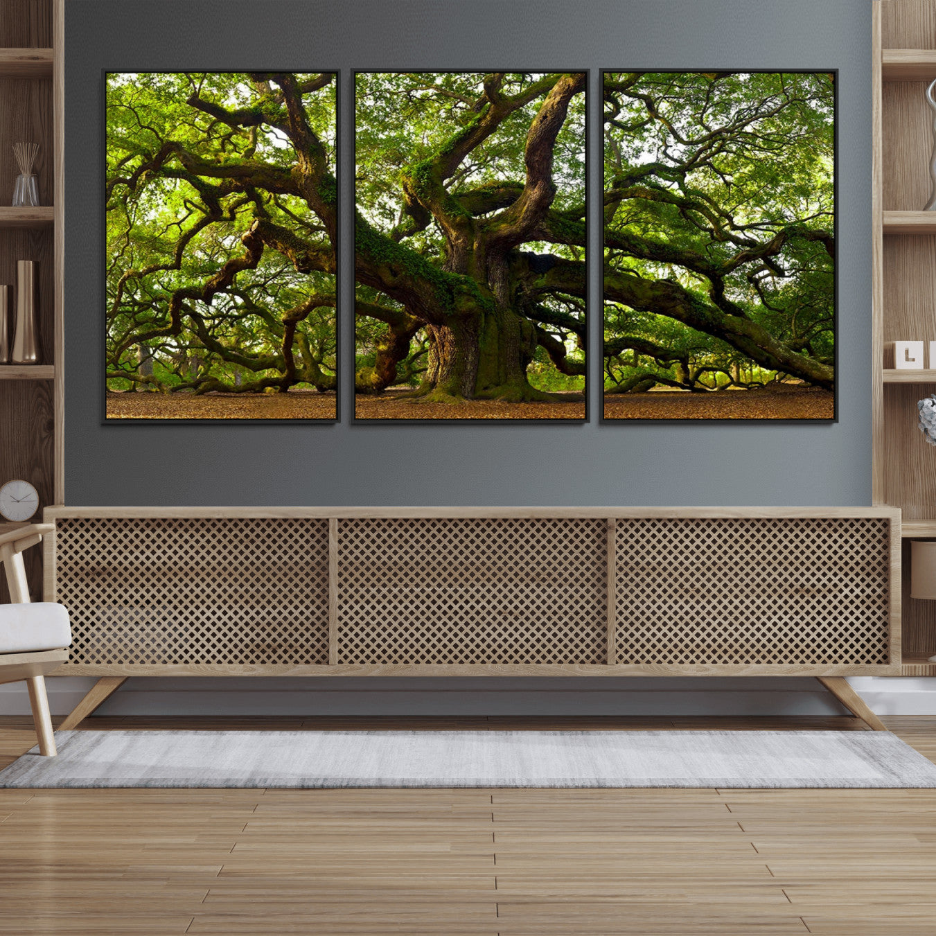 29407-MGV-CV-36X24-Angel Oak Tree Wall Art Canvas Print | Forest Tree Nature Photography Print on Canvas | Large