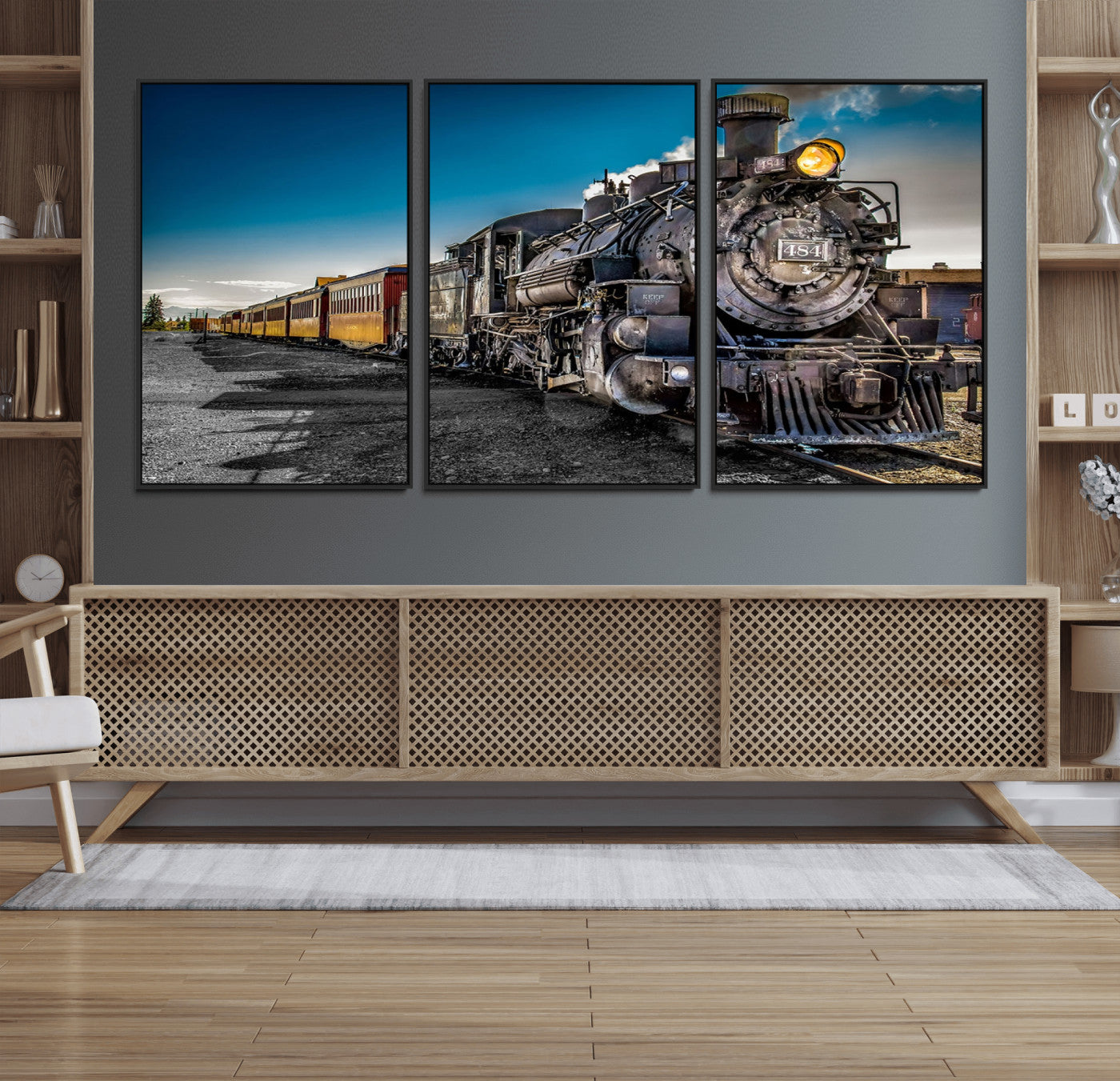 83325-MGV-FC-60X30-3P_Black-Train Wall Art Canvas Print