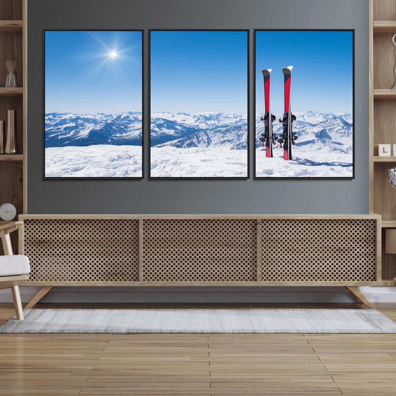 47452-MGV-FC-60X30-3P_Black-Ski Season Snow Wall Art Canvas Print