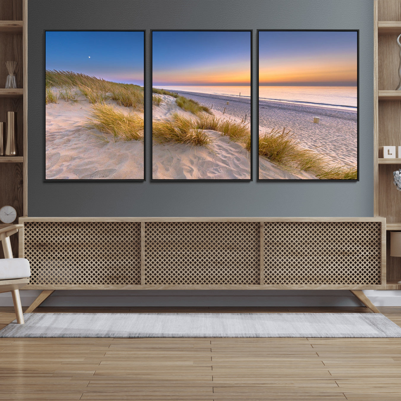 79397-MGV-FC-60X30-3P_Black-Sunrise On The Beach Wall Art Canvas Print