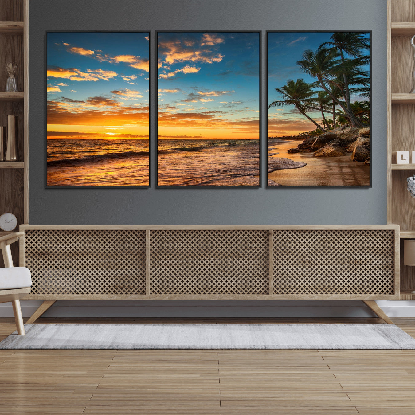 26281-MGV-FC-60X30-3P_Black-Sunset Wall Art Canvas Print