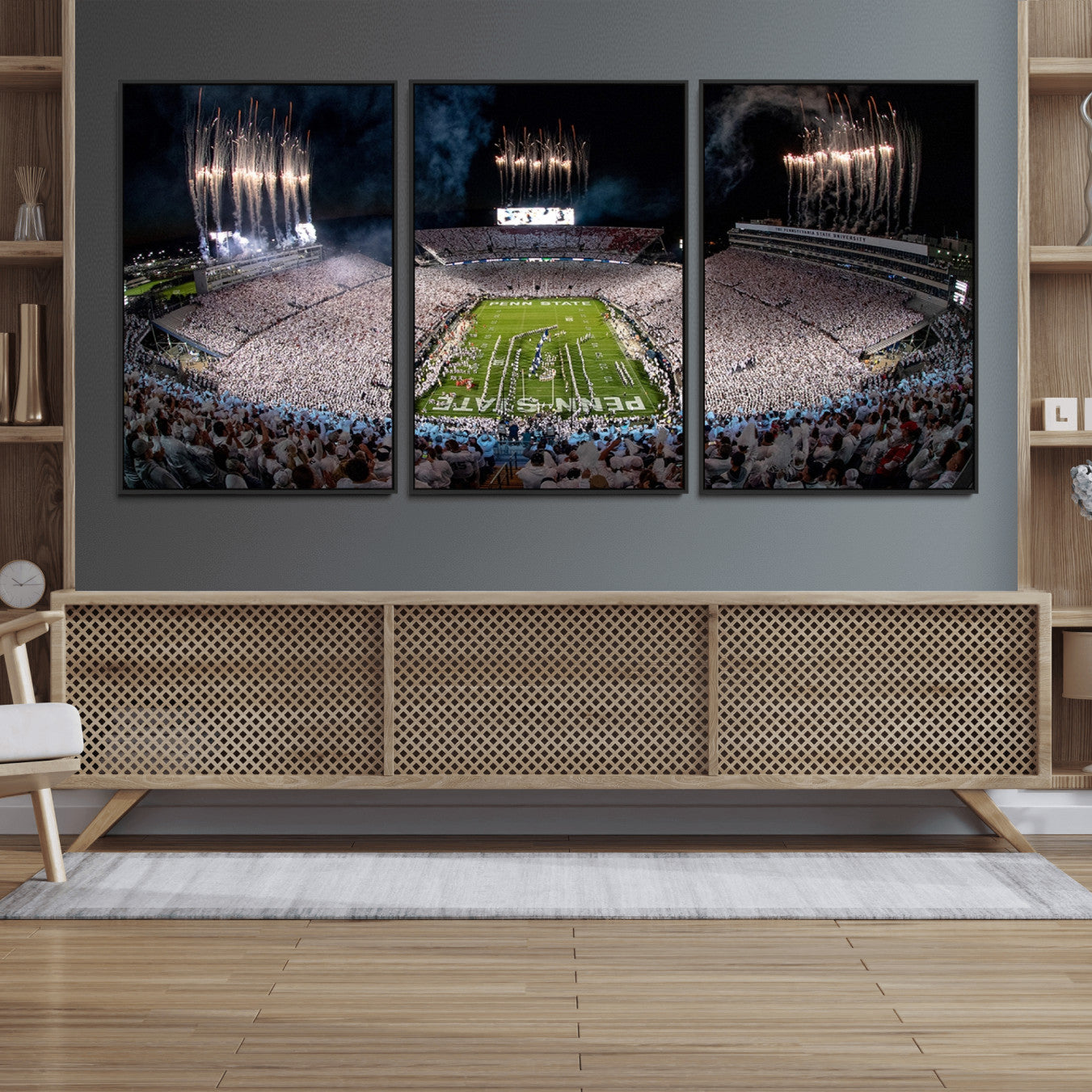 11391-MGV-FC-60X30-3P_Black-Penn Stadium Football Wall Art Canvas Print, Pennsylvania University Football Stadium