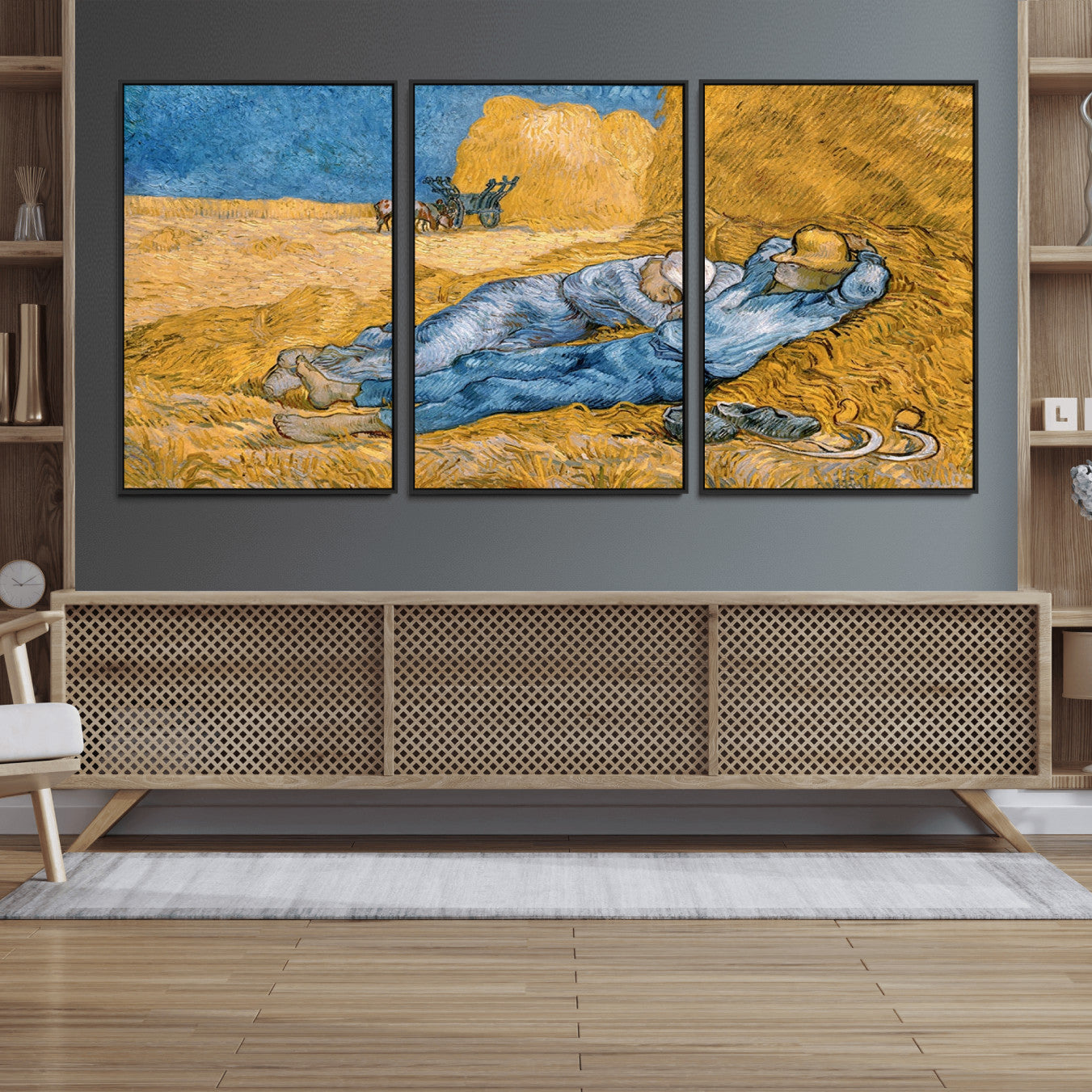 85933-MGV-FC-60X30-3P_Black-Master Artist Vincent Van Gogh Nature Wilderness Illustrs Fine Art Canvas, Van Gogh Nature