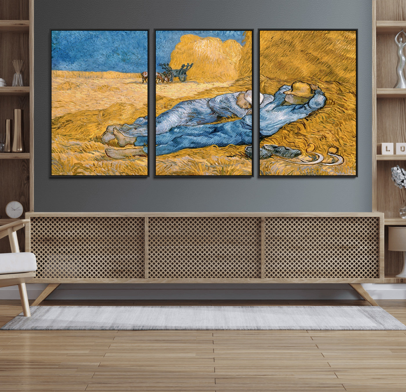 85933-MGV-FC-60X30-3P_Black-Master Artist Vincent Van Gogh Nature Wilderness Illustrs Fine Art Canvas, Van Gogh Nature