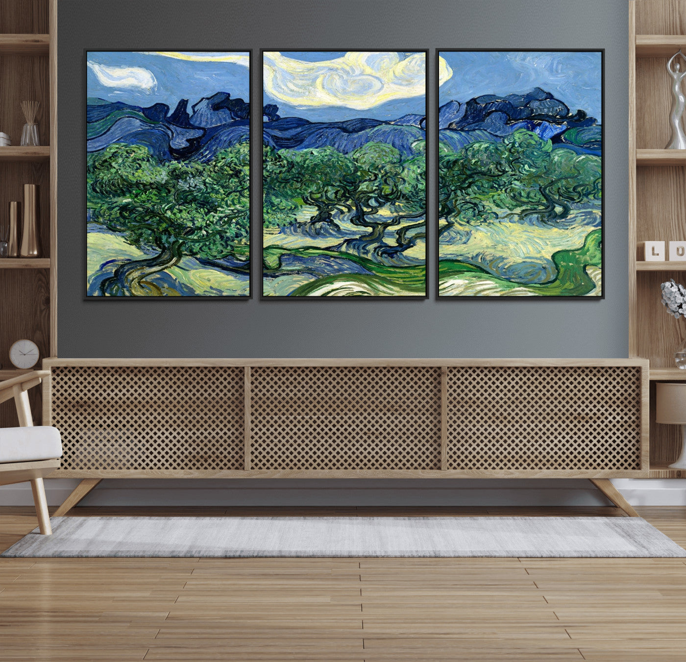80252-MGV-FC-60X30-3P_Black-Olive Trees Van Gogh Wall Art Canvas Print