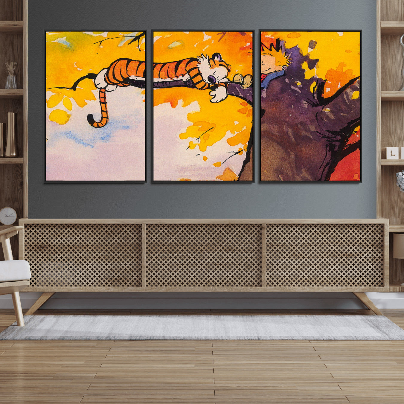 55145-MGV-FC-60X30-3P_Black-High-Quality Giclee Canvas Print for Stunning Home Decor, Framed Calvin Wall Art